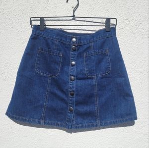 BDG Urban Outfitters High Waisted Button Up Mini Skirt Size S